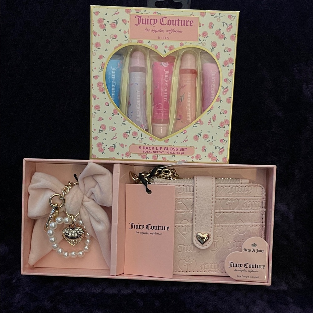 Juicy Couture Pink Wallet and Lip Gloss Set